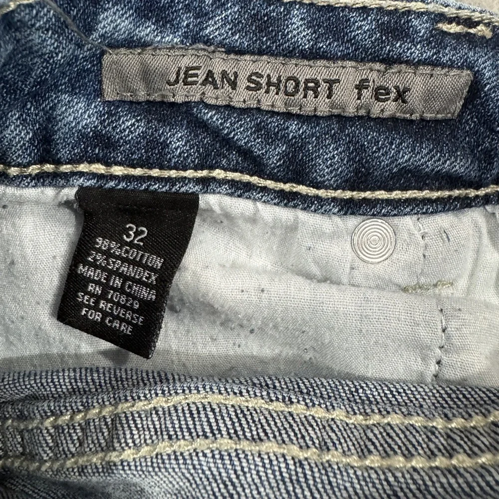 Rue 21 CJ Black Shorts Mens 32 Blue Acid Wash Cut Off Denim Flex 11